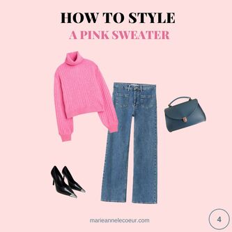 4 Ways // How to Style a Hot Pink Sweater - This is our Bliss